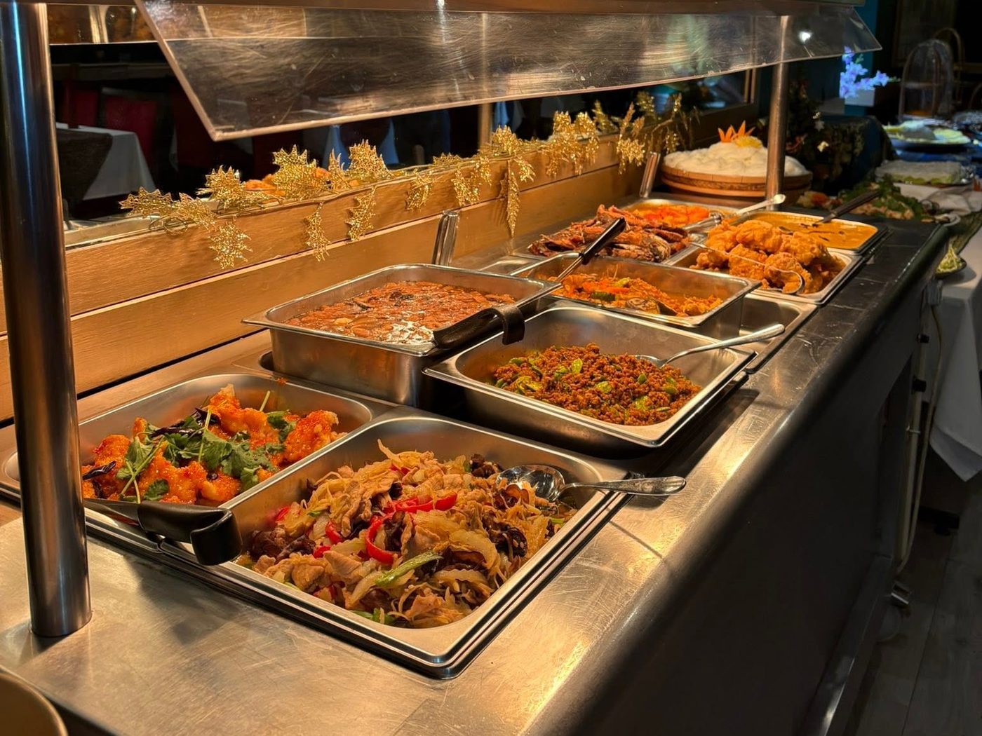 The Sunday buffet counter at Baan Rao